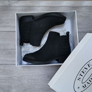 steve madden graant black leather booties us7.5